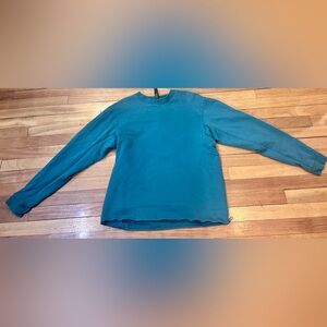 Lululemon Women’s Sweatshirt Long sleeve top Large Blue Teal Crew Neck P1-15